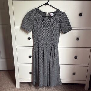 Elegant Black and White Chevron Dress